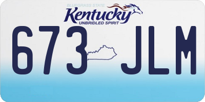 KY license plate 673JLM
