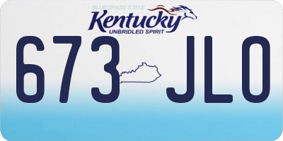 KY license plate 673JLO