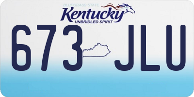 KY license plate 673JLU