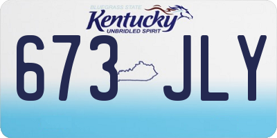 KY license plate 673JLY