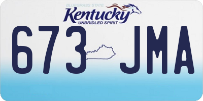 KY license plate 673JMA