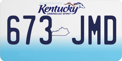 KY license plate 673JMD