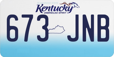 KY license plate 673JNB