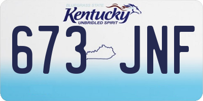 KY license plate 673JNF