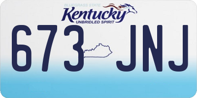 KY license plate 673JNJ
