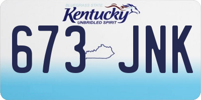 KY license plate 673JNK
