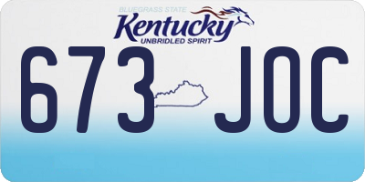 KY license plate 673JOC