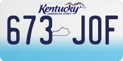 KY license plate 673JOF