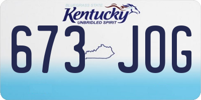 KY license plate 673JOG