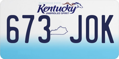 KY license plate 673JOK