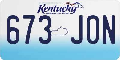 KY license plate 673JON