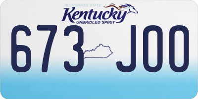 KY license plate 673JOO