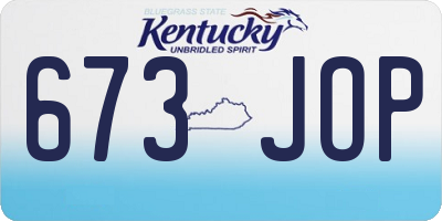 KY license plate 673JOP
