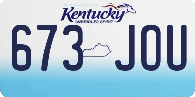 KY license plate 673JOU