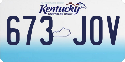 KY license plate 673JOV