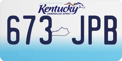 KY license plate 673JPB