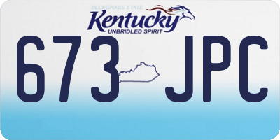 KY license plate 673JPC