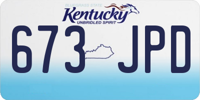 KY license plate 673JPD