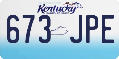 KY license plate 673JPE