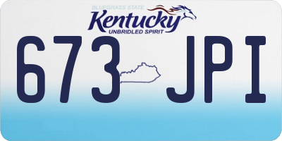 KY license plate 673JPI