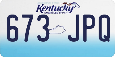 KY license plate 673JPQ