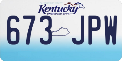 KY license plate 673JPW