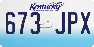 KY license plate 673JPX