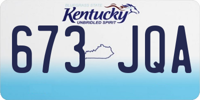 KY license plate 673JQA