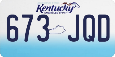 KY license plate 673JQD