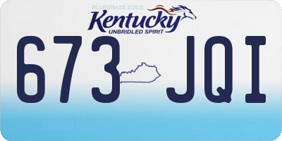 KY license plate 673JQI