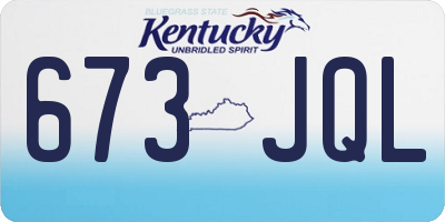 KY license plate 673JQL