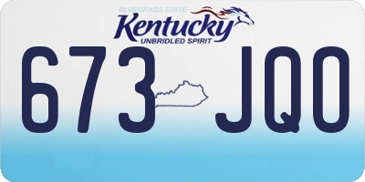 KY license plate 673JQO