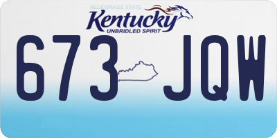 KY license plate 673JQW