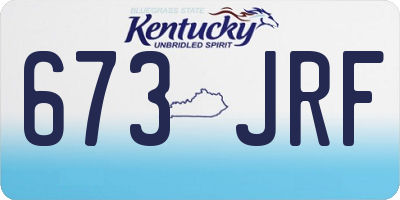KY license plate 673JRF