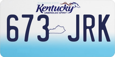 KY license plate 673JRK