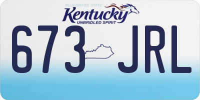 KY license plate 673JRL