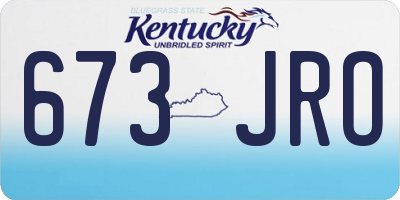 KY license plate 673JRO