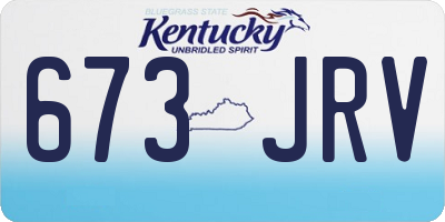 KY license plate 673JRV