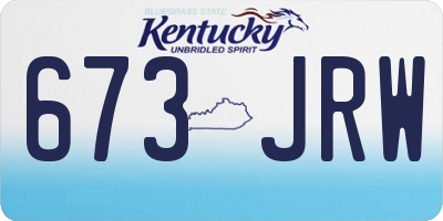 KY license plate 673JRW