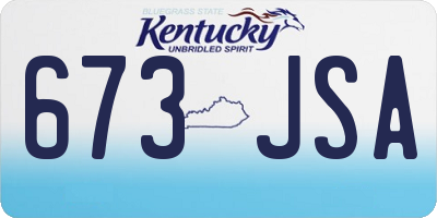 KY license plate 673JSA