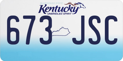 KY license plate 673JSC