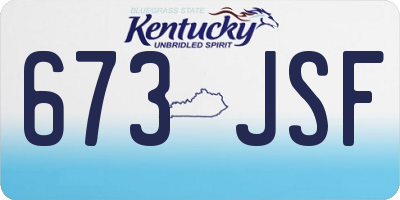 KY license plate 673JSF