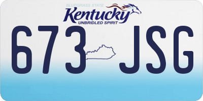 KY license plate 673JSG