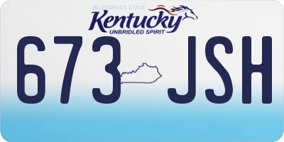 KY license plate 673JSH