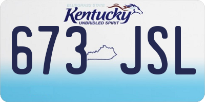 KY license plate 673JSL