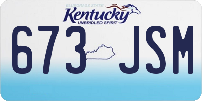 KY license plate 673JSM