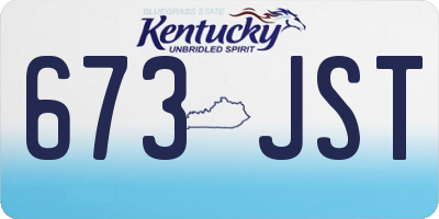 KY license plate 673JST