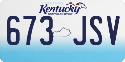 KY license plate 673JSV