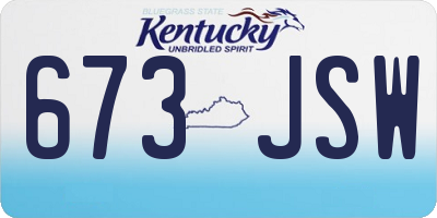 KY license plate 673JSW