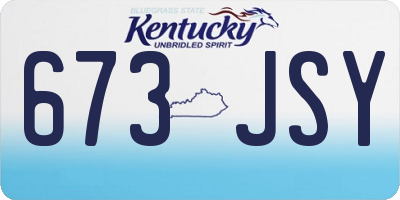 KY license plate 673JSY